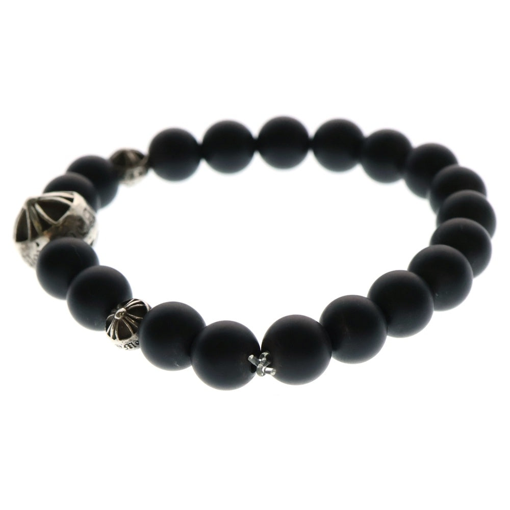 CHROME HEARTS(クロムハーツ) 8mm BEAD 8mmビーズブレス 8mmオニキスビーズブレスレット ブラック/シルバー