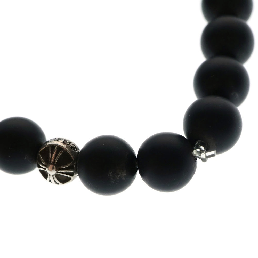 CHROME HEARTS(クロムハーツ) 8mm BEAD 8mmビーズブレス 8mmオニキスビーズブレスレット ブラック/シルバー