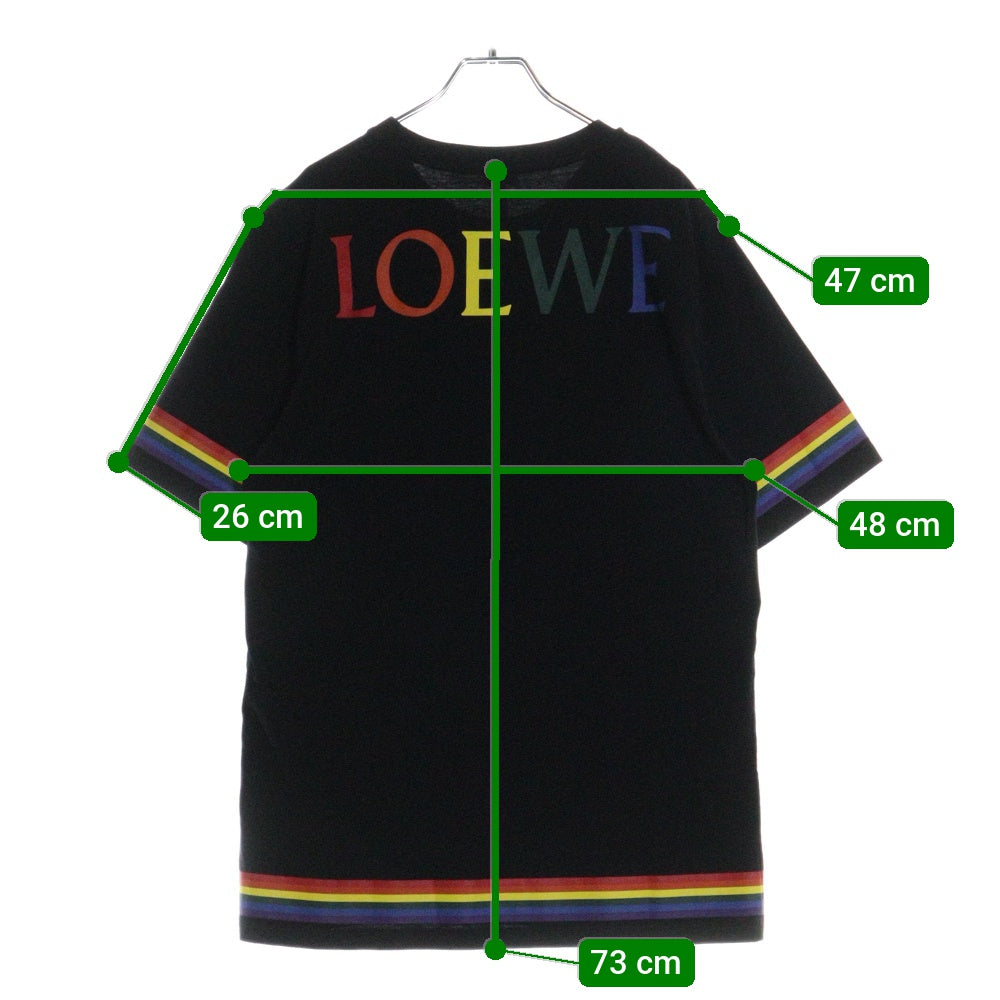 LOEWE(ロエベ) Logo Rainbow T-Shirt レインボーロゴ 半袖Tシャツ ブラック H6199430CR