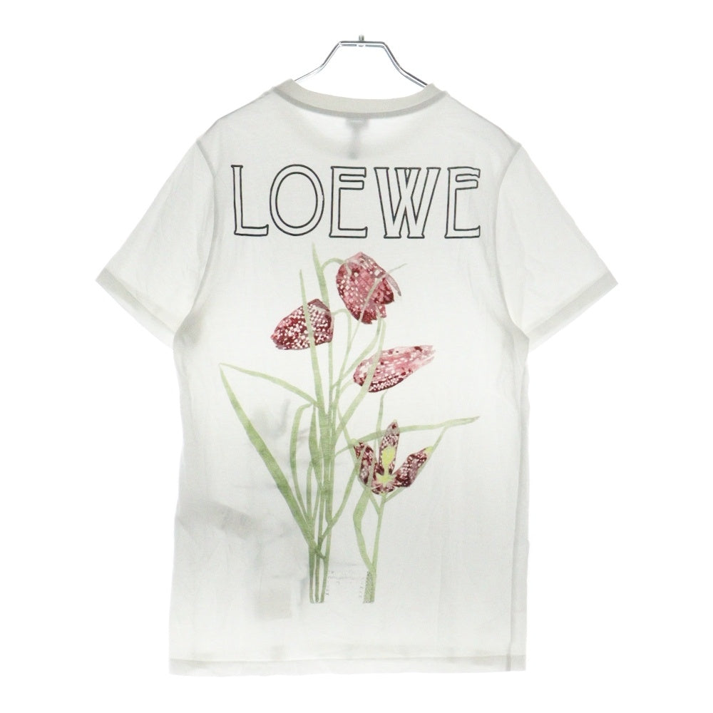 LOEWE(ロエベ) Botanical T-Shirt ボタニカル ロゴプリント半袖Tシャツ ホワイト S6199450CR