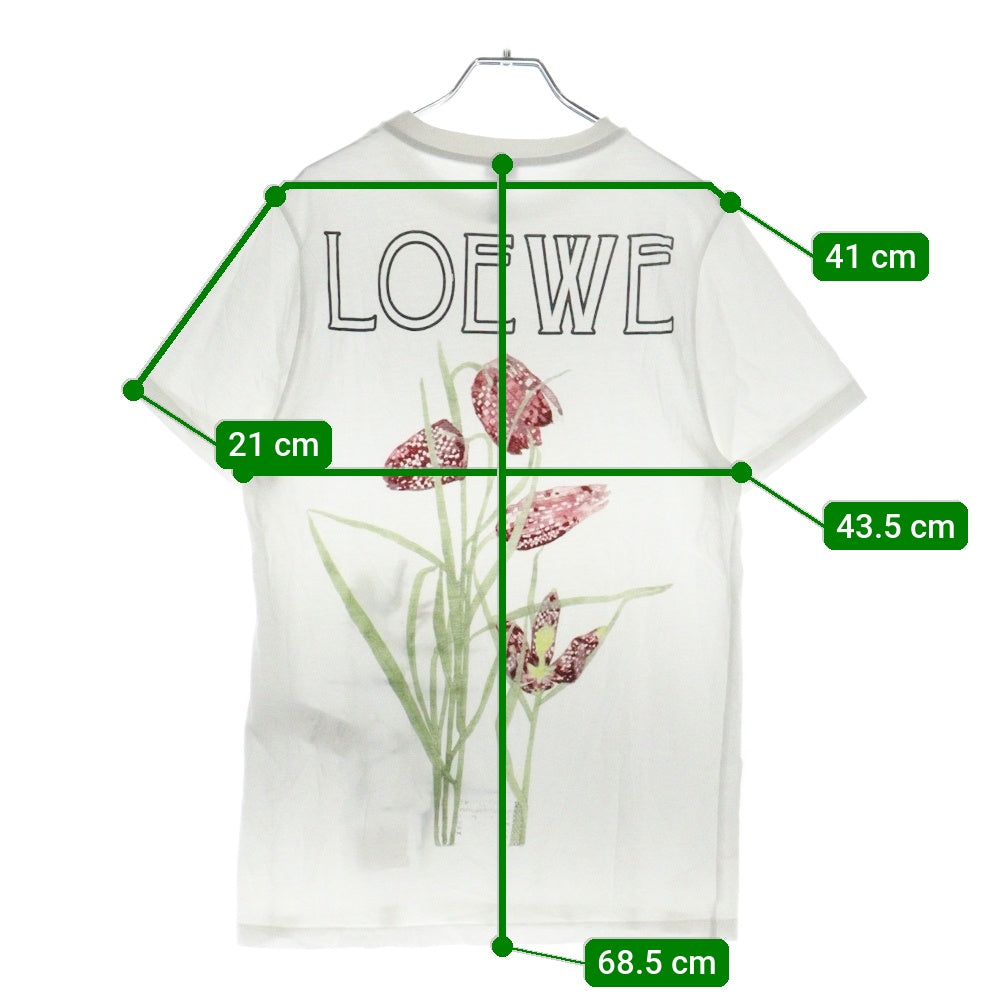 LOEWE(ロエベ) Botanical T-Shirt ボタニカル ロゴプリント半袖Tシャツ ホワイト S6199450CR