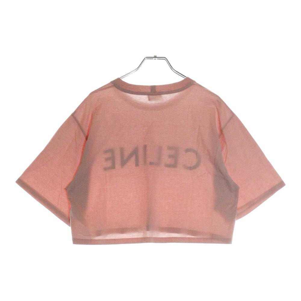 CELINE(セリーヌ) 21SS T-Shirt クロップド ロゴプリント半袖Tシャツ ピンク レディース 2X761501F