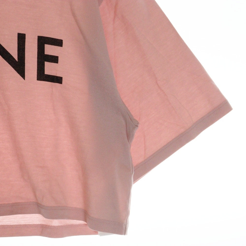 CELINE(セリーヌ) 21SS T-Shirt クロップド ロゴプリント半袖Tシャツ ピンク レディース 2X761501F