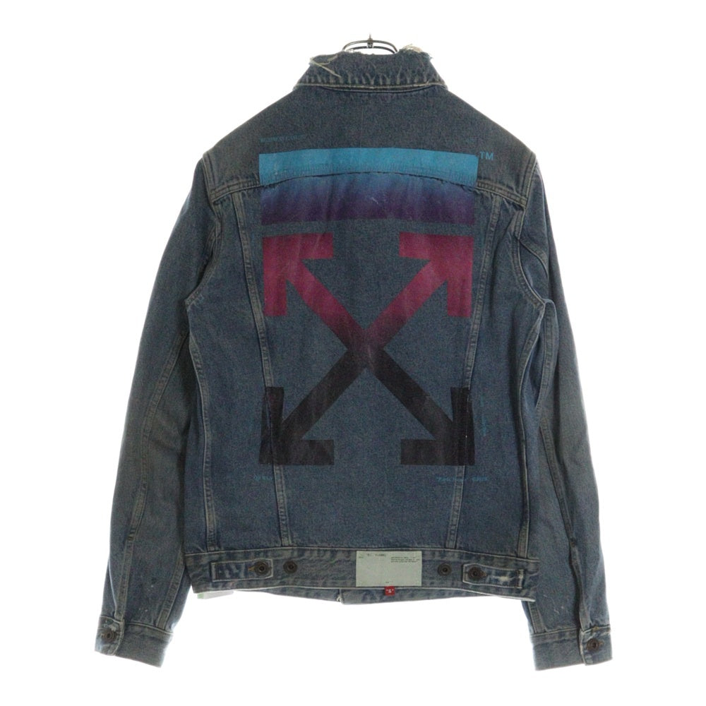 OFF-WHITE(オフホワイト) 18AW Denim Jacket ダメージ加工 デニムジャケット インディゴ OMYE005F18166005