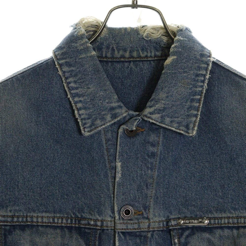 OFF-WHITE(オフホワイト) 18AW Denim Jacket ダメージ加工 デニムジャケット インディゴ OMYE005F18166005