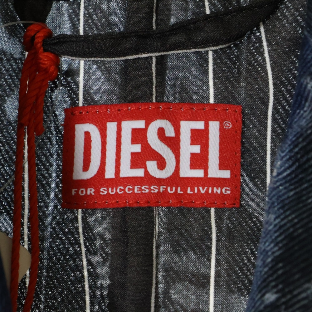 DIESEL(ディーゼル) DE-PIA-FSE シースルー デニムロングコート レディース ブラック A13809
