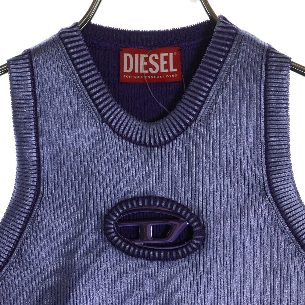DIESEL(ディーゼル) M-CADDIX-TOP-M Dロゴ ノースリーブニットトップス タンクトップ レディース A17695