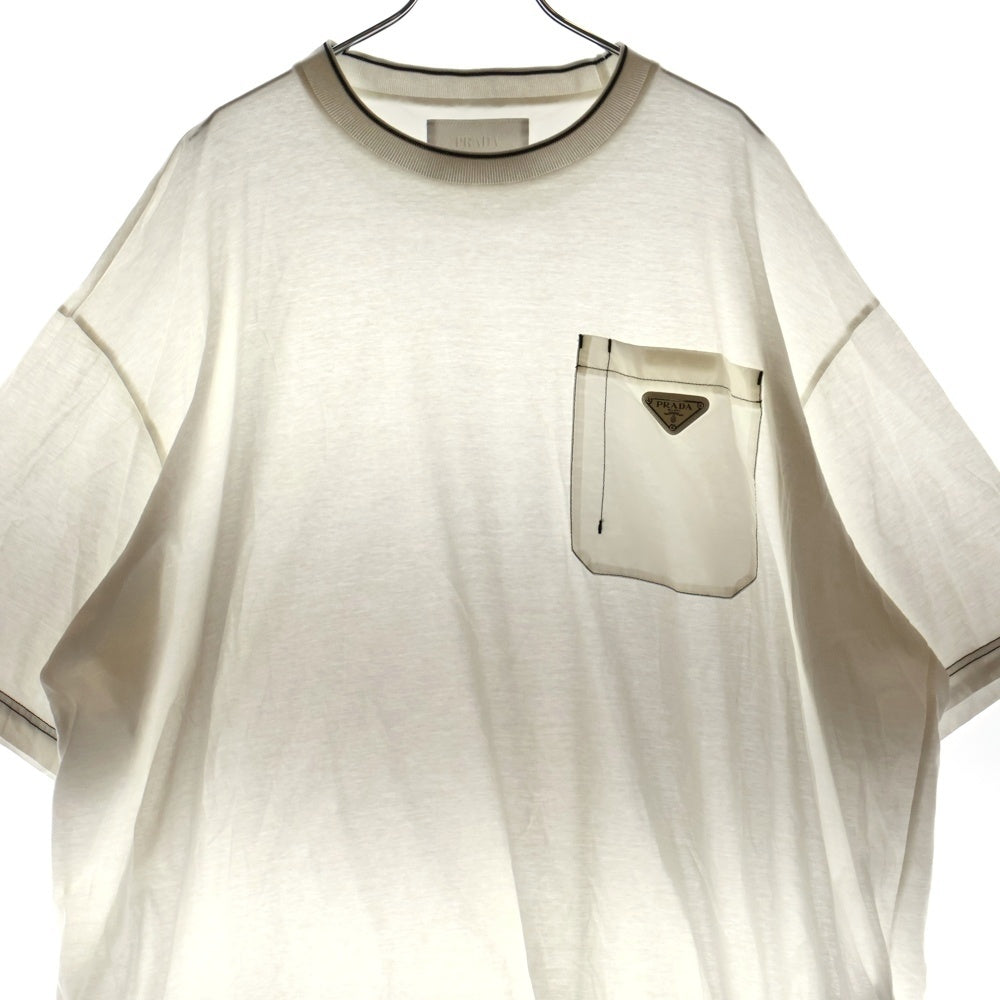 PRADA(プラダ) 22SS T-Shirt トライアングルロゴ 半袖Tシャツ ホワイト UJN790 S221 10D3