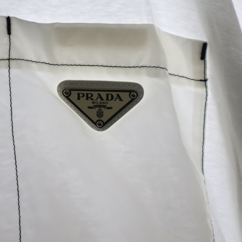 PRADA(プラダ) 22SS T-Shirt トライアングルロゴ 半袖Tシャツ ホワイト UJN790 S221 10D3