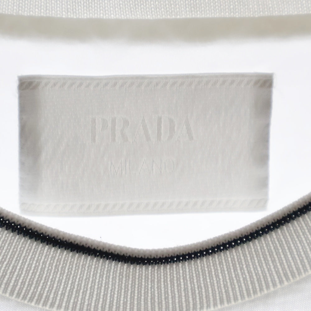 PRADA(プラダ) 22SS T-Shirt トライアングルロゴ 半袖Tシャツ ホワイト UJN790 S221 10D3