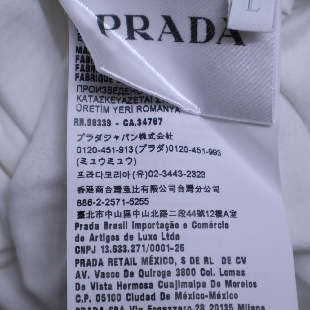 PRADA(プラダ) 22SS T-Shirt トライアングルロゴ 半袖Tシャツ ホワイト UJN790 S221 10D3