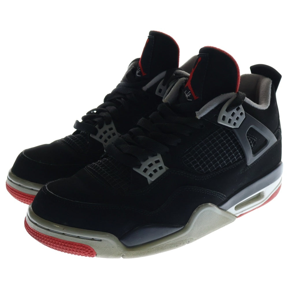 NIKE(ナイキ) AIR JORDAN 4 RETRO FIRE RED-CEMENT エアジョーダン4 レトロ ブレッド ハイカットスニーカー ブラック US8.5/26.5cm 308497-060
