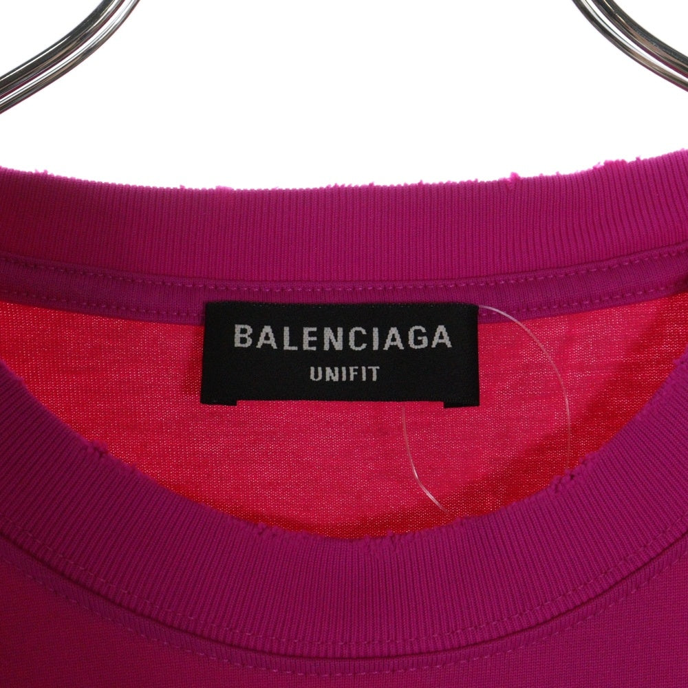 BALENCIAGA(バレンシアガ) This Is Not The New T-Shirt ダメージ加工 半袖Tシャツ ピンク 661705 TKVE1