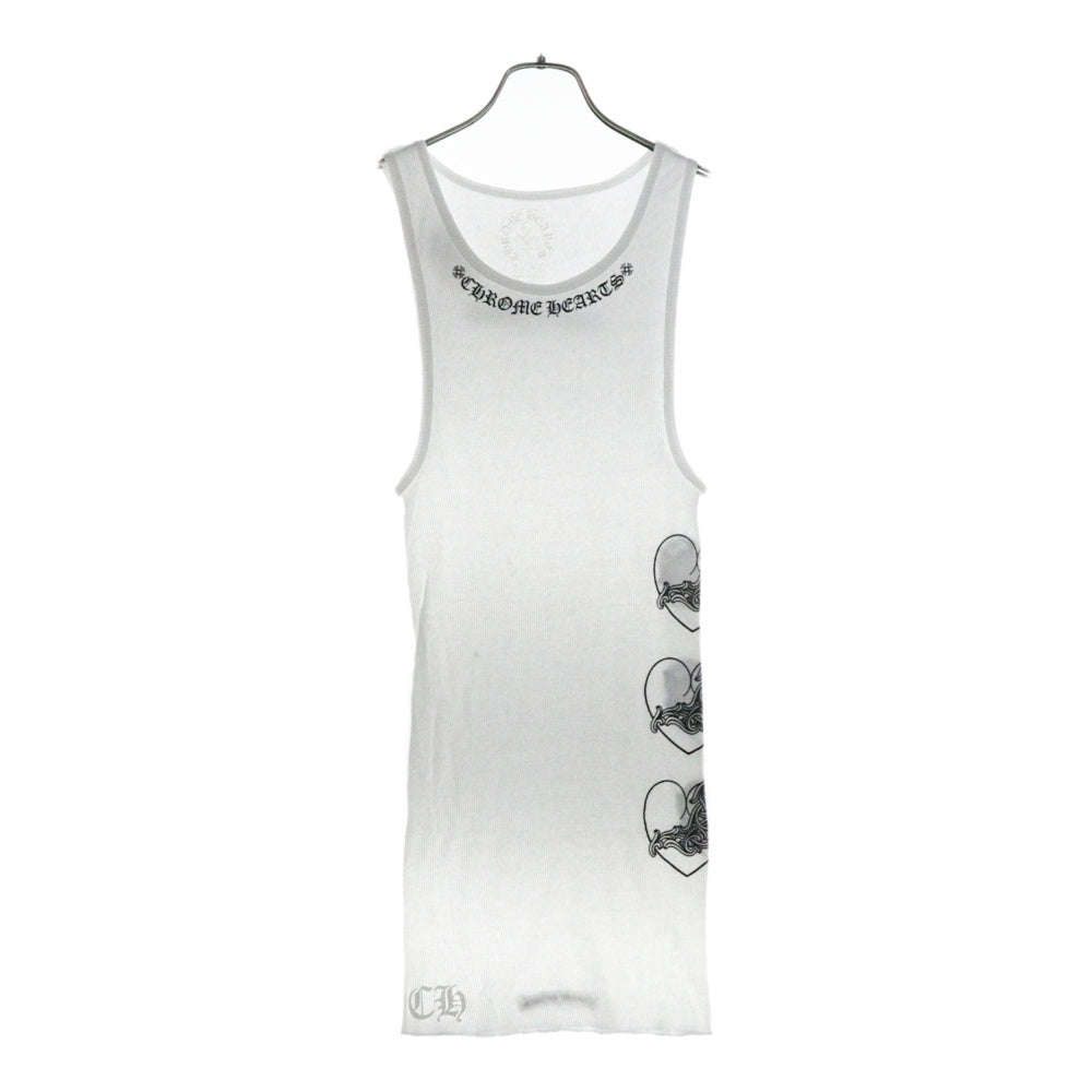 CHROME HEARTS(クロムハーツ) LOVE YOU RIB TANK WHITE オンライン限定ハートプリント タンクトップ ノースリーブシャツ ホワイト
