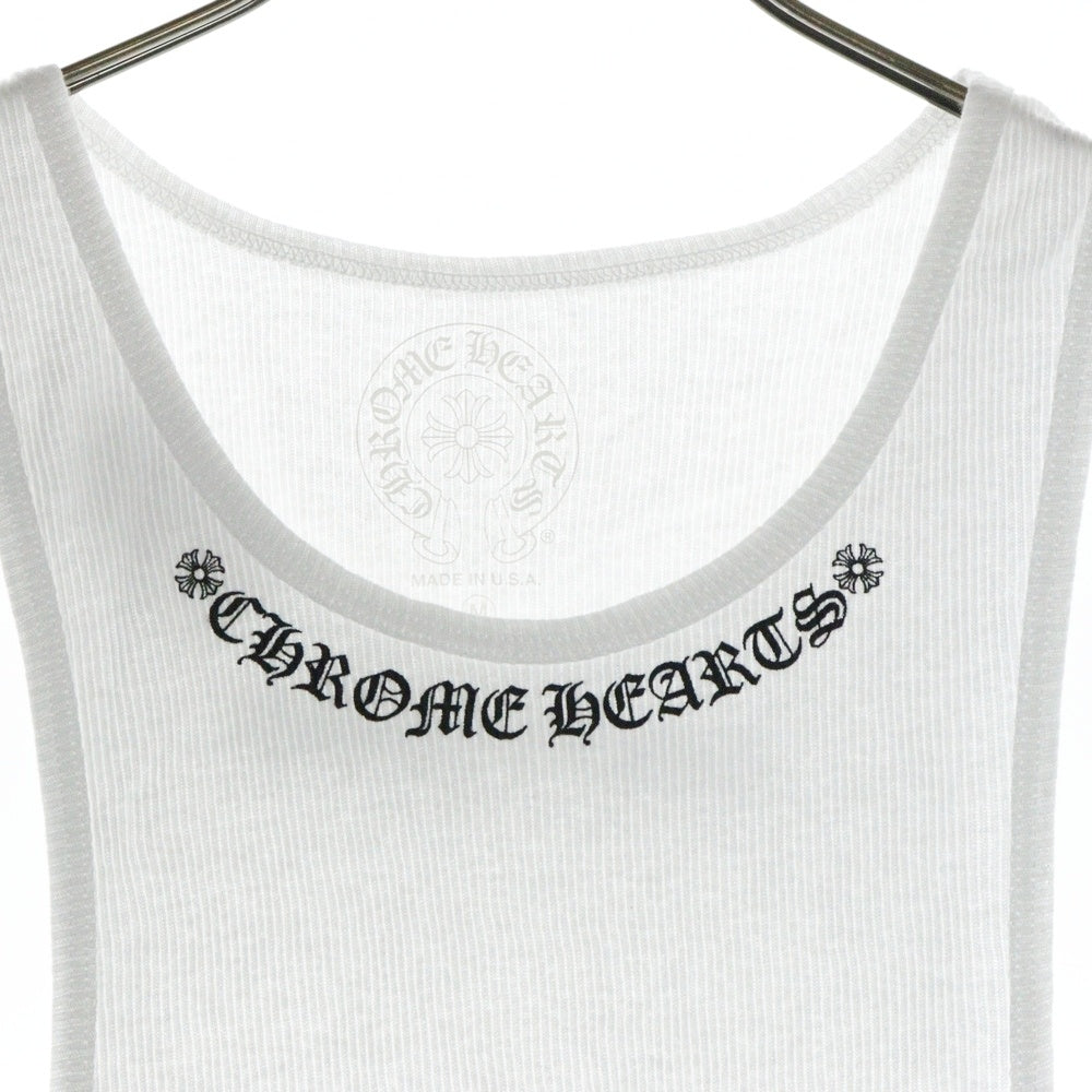 CHROME HEARTS(クロムハーツ) LOVE YOU RIB TANK WHITE オンライン限定ハートプリント タンクトップ ノースリーブシャツ ホワイト