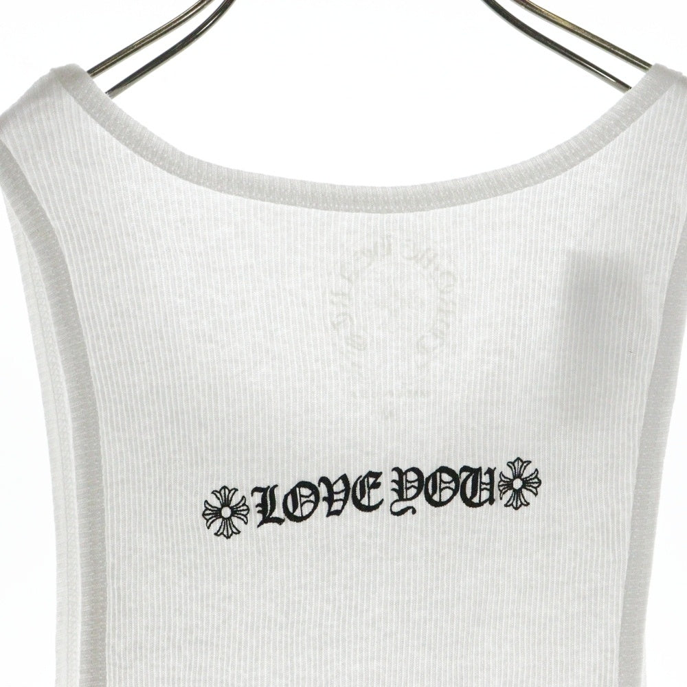 CHROME HEARTS(クロムハーツ) LOVE YOU RIB TANK WHITE オンライン限定ハートプリント タンクトップ ノースリーブシャツ ホワイト