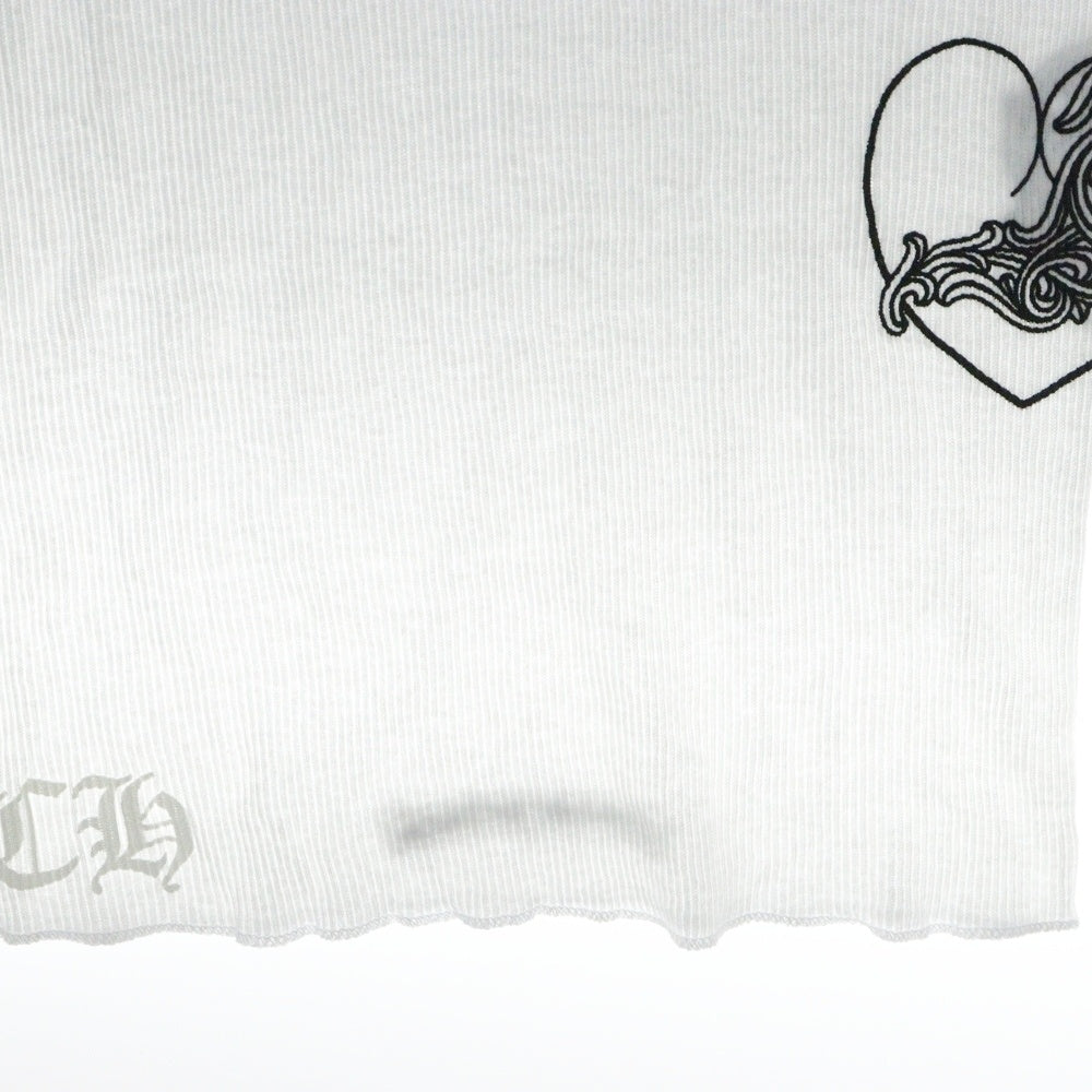 CHROME HEARTS(クロムハーツ) LOVE YOU RIB TANK WHITE オンライン限定ハートプリント タンクトップ ノースリーブシャツ ホワイト