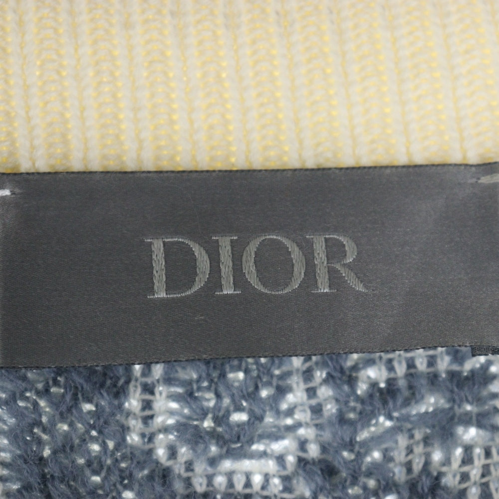 DIOR(ディオール) 24AW ジップデザイン テリー総柄ニット オブリーク ホワイト/ブルー 493M635AT847