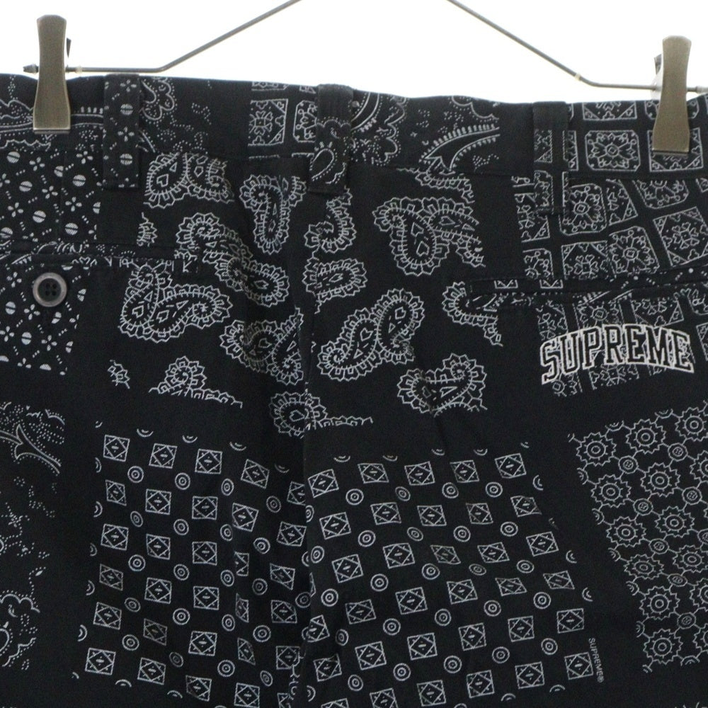 SUPREME(シュプリーム) 20SS Paisley Grid Chino Pant ペイズリーグリッドチノロングパンツ ブラック