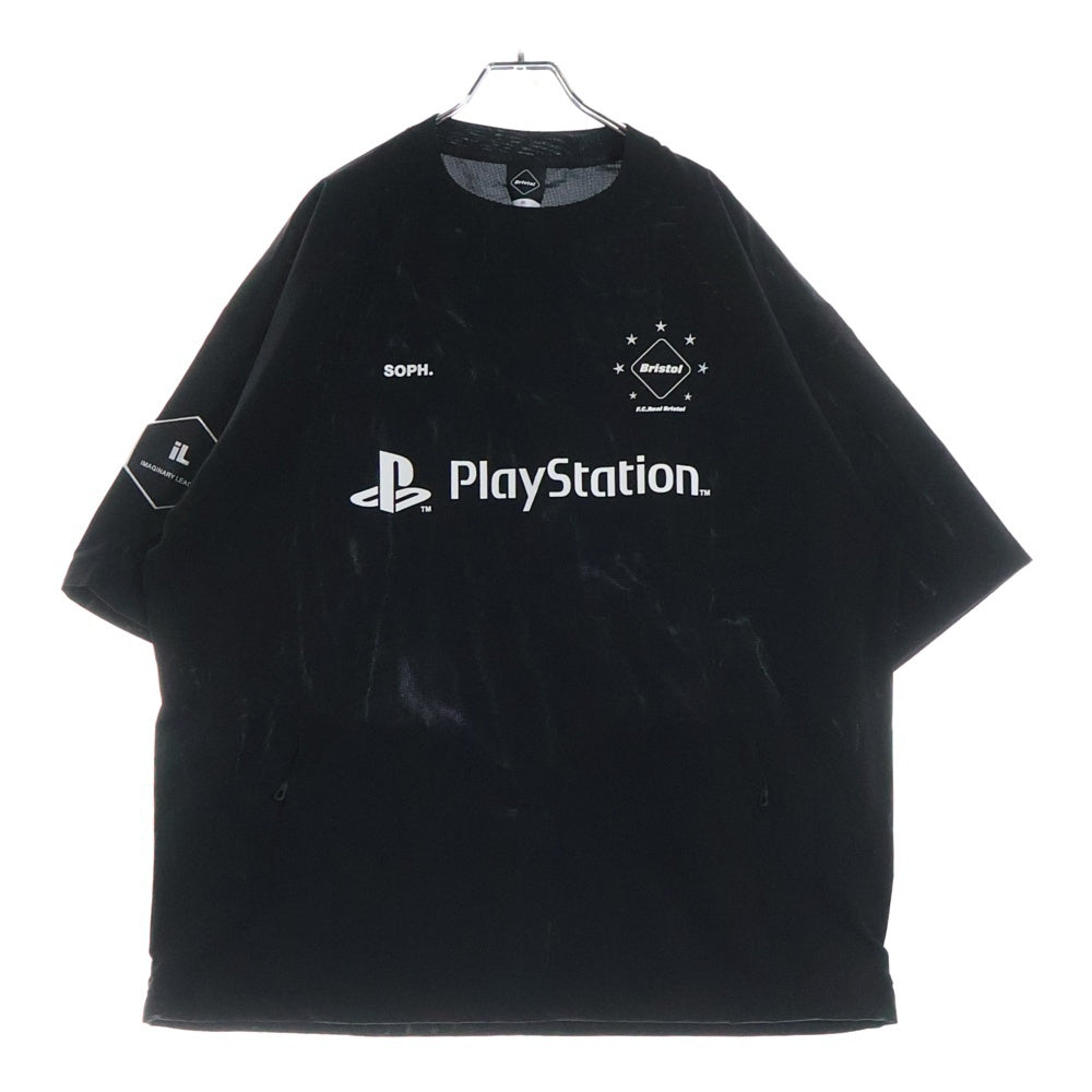 F.C.R.B./F.C.Real Bristol/FCRB(エフシーアールビー/エフシーレアルブリストル) 24AW ×PlayStation Dot Air Short Sleeve Piste プレイステーション 半袖Tシャツ ピステ ブラック FCRB-242009
