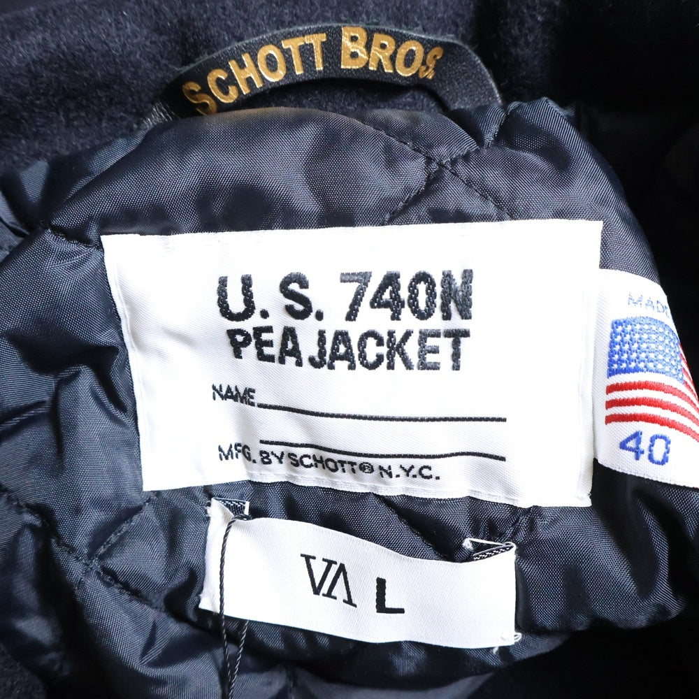 SCHOTT(ショット) 740US PEACOAT ウール ピーコート ブラック 7821154003