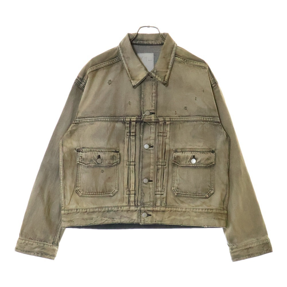 ANCELLM(アンセルム) 24SS CRASH DENIM JACKET TYPE-2 クラッシュ加工 デニムジャケット グレー ANC-JK32