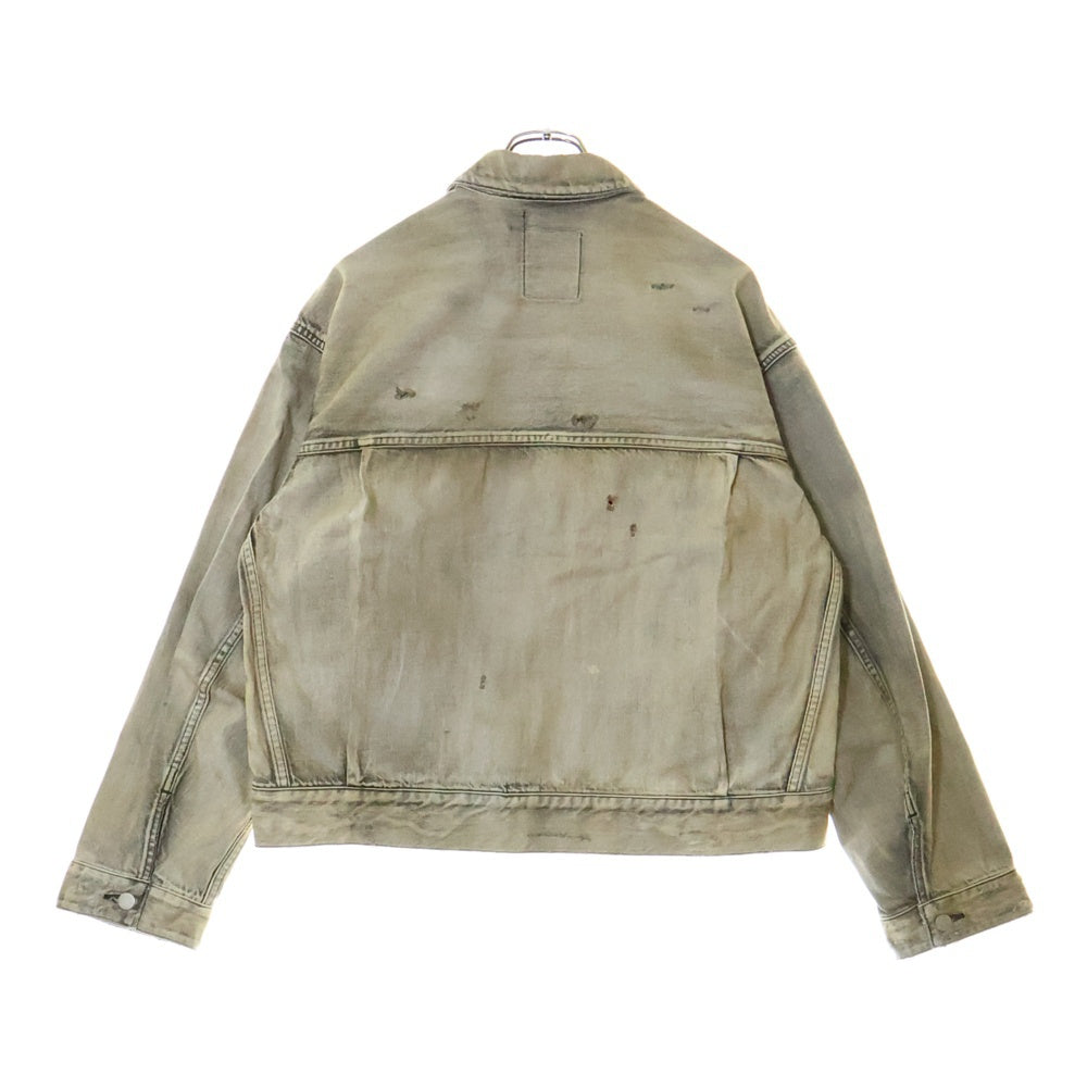 ANCELLM(アンセルム) 24SS CRASH DENIM JACKET TYPE-2 クラッシュ加工 デニムジャケット グレー ANC-JK32