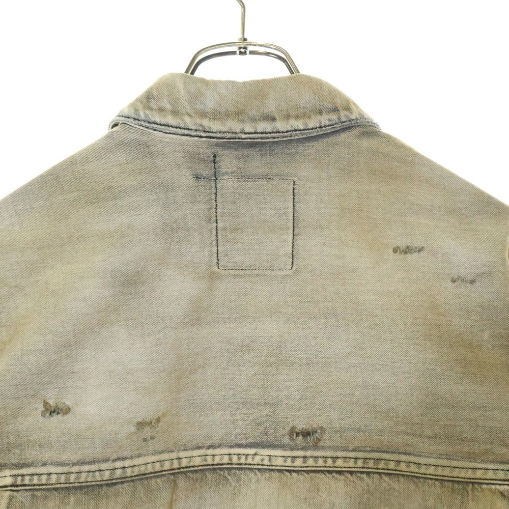 ANCELLM(アンセルム) 24SS CRASH DENIM JACKET TYPE-2 クラッシュ加工 デニムジャケット グレー ANC-JK32