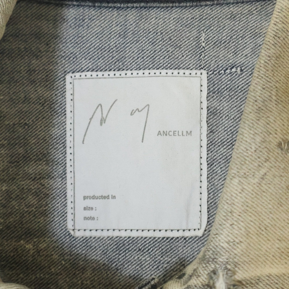 ANCELLM(アンセルム) 24SS CRASH DENIM JACKET TYPE-2 クラッシュ加工 デニムジャケット グレー ANC-JK32