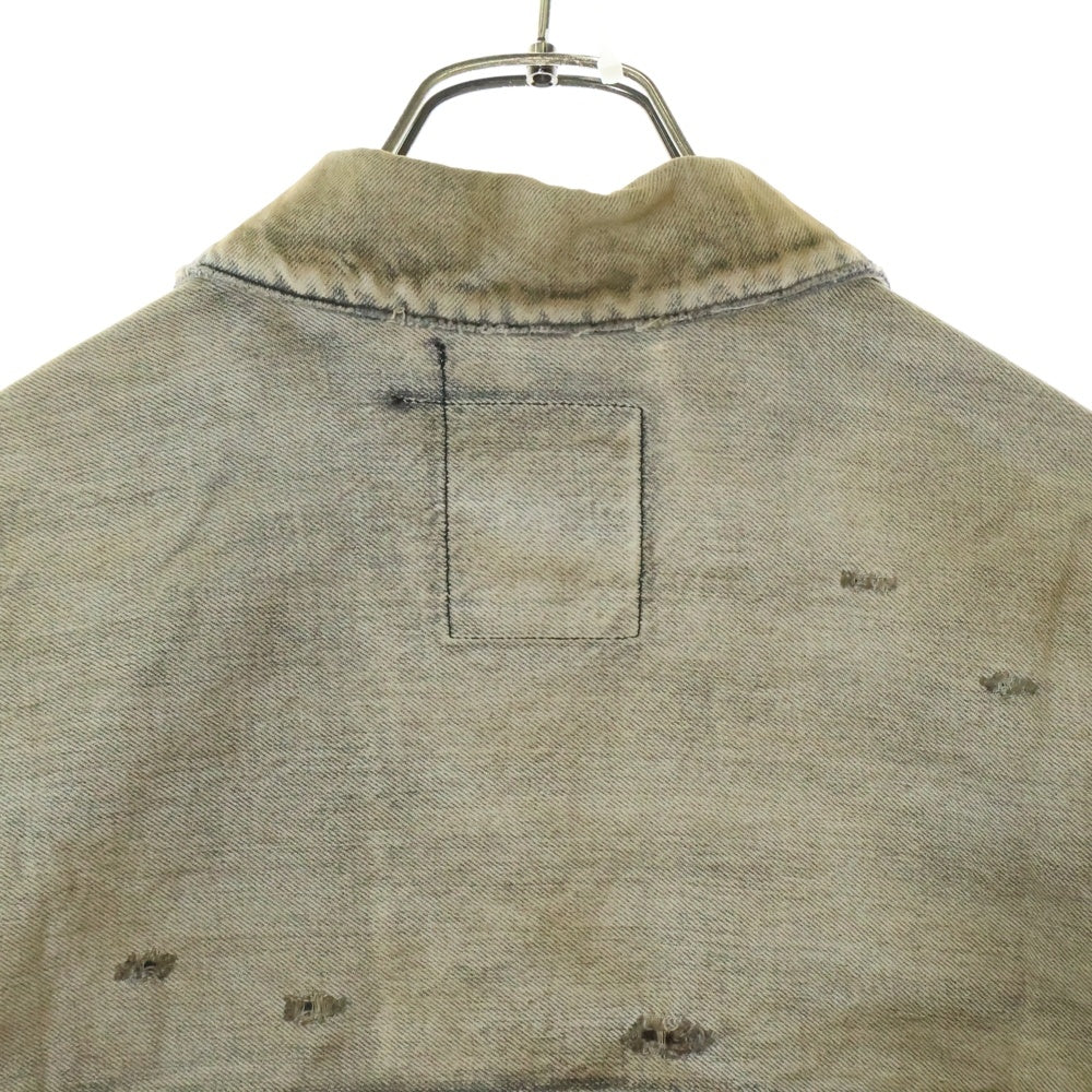 ANCELLM(アンセルム) 24SS CRASH DENIM JACKET TYPE-2 クラッシュ加工 デニムジャケット グレー ANC-JK32