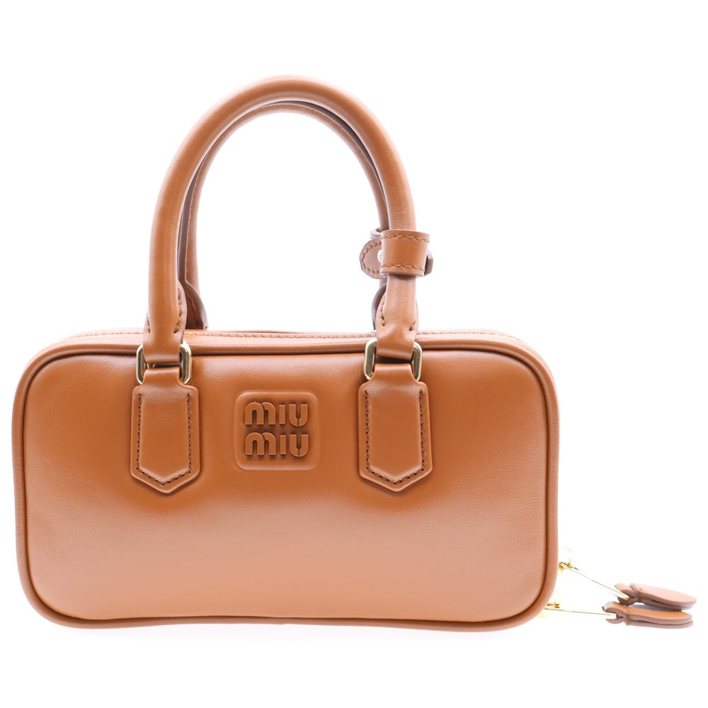 miumiu(ミュウミュウ) アルカディ レザーミニバッグ ハンドバッグ ショルダーバッグ レディース ブラウン 5BP088