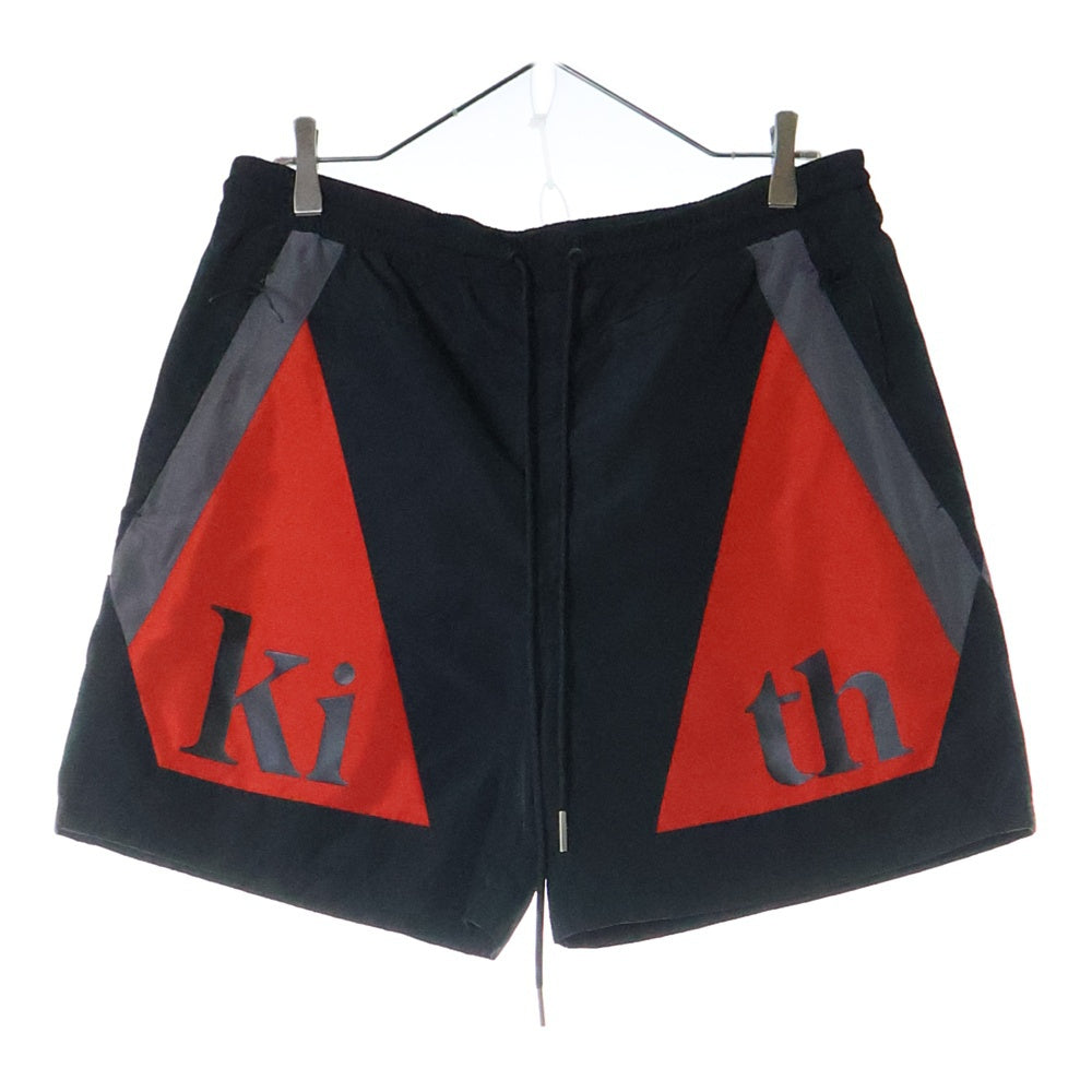 KITH(キス) Turbo Nylon Shorts ロゴプリント ナイロンショーツ ハーフパンツ レッド/ブラック