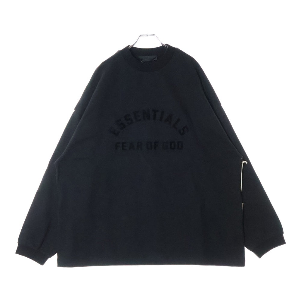 FEAR OF GOD ESSENTIALS(フィアオブゴッド エッセンシャルズ) HEAVY L/S T-SHIRT ヘビーオンス ラバーロゴ 長袖Tシャツ ロンT クルーネックトレーナー ブラック