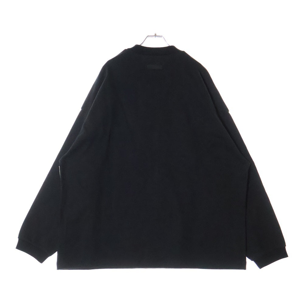 FEAR OF GOD ESSENTIALS(フィアオブゴッド エッセンシャルズ) HEAVY L/S T-SHIRT ヘビーオンス ラバーロゴ 長袖Tシャツ ロンT クルーネックトレーナー ブラック