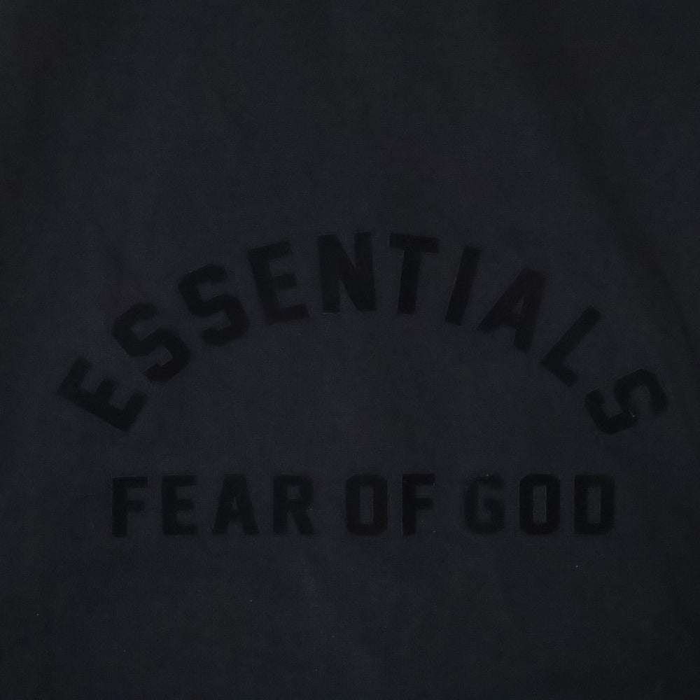 FEAR OF GOD ESSENTIALS(フィアオブゴッド エッセンシャルズ) HEAVY L/S T-SHIRT ヘビーオンス ラバーロゴ 長袖Tシャツ ロンT クルーネックトレーナー ブラック