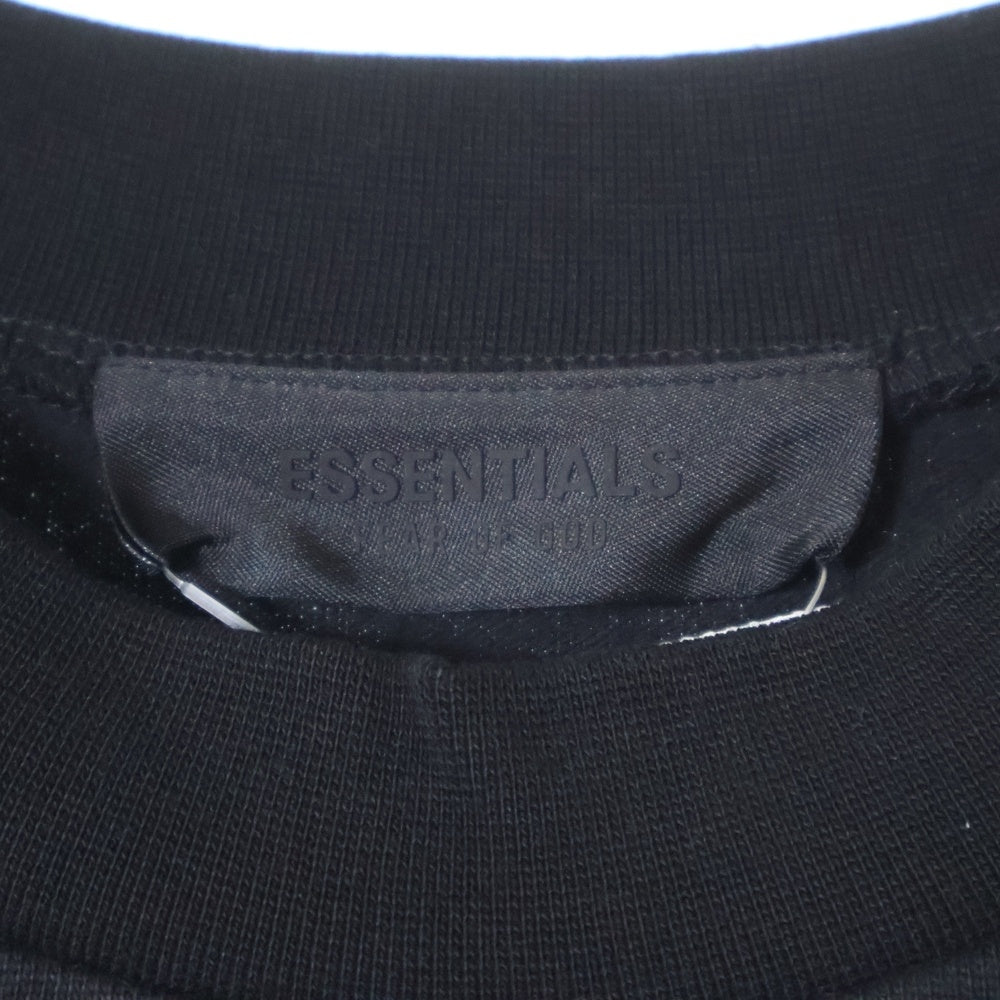 FEAR OF GOD ESSENTIALS(フィアオブゴッド エッセンシャルズ) HEAVY L/S T-SHIRT ヘビーオンス ラバーロゴ 長袖Tシャツ ロンT クルーネックトレーナー ブラック