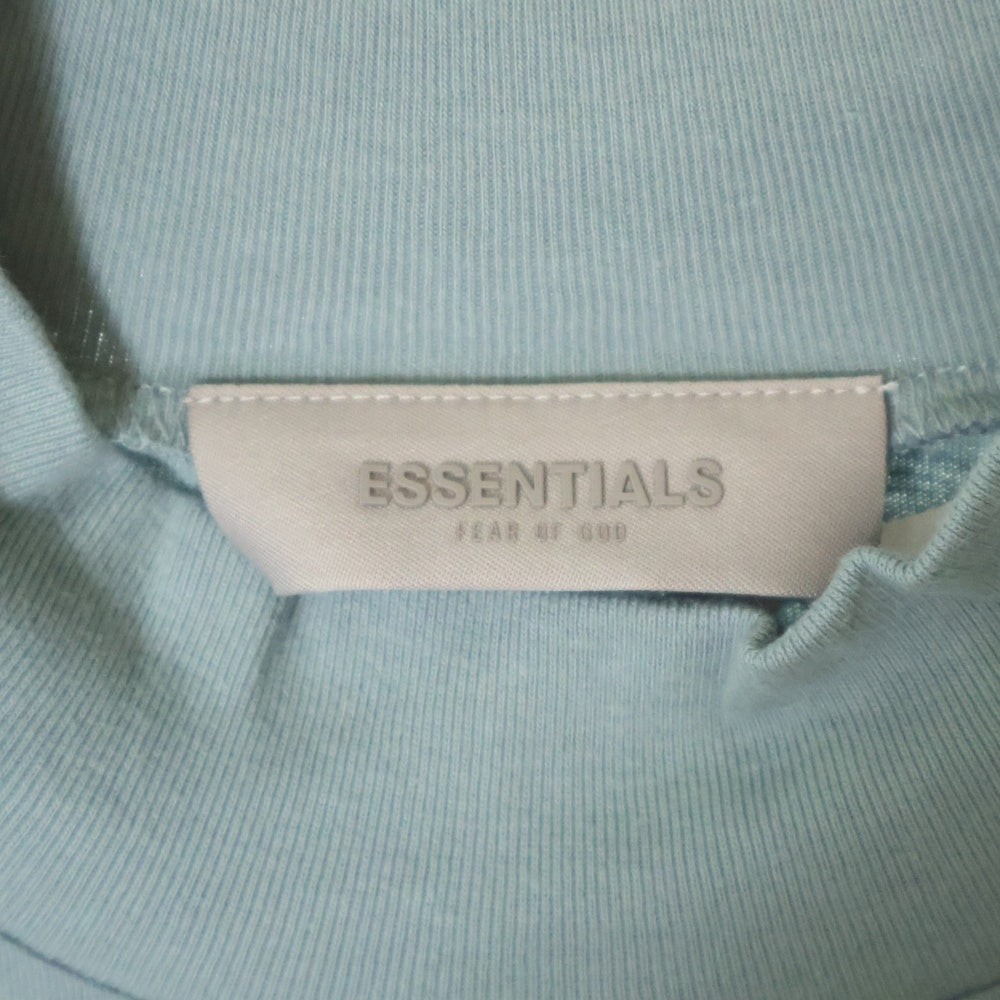 FEAR OF GOD ESSENTIALS(フィアオブゴッド エッセンシャルズ) L/S T-SHIRT ラバーロゴ 長袖Tシャツ ロンT ブルー