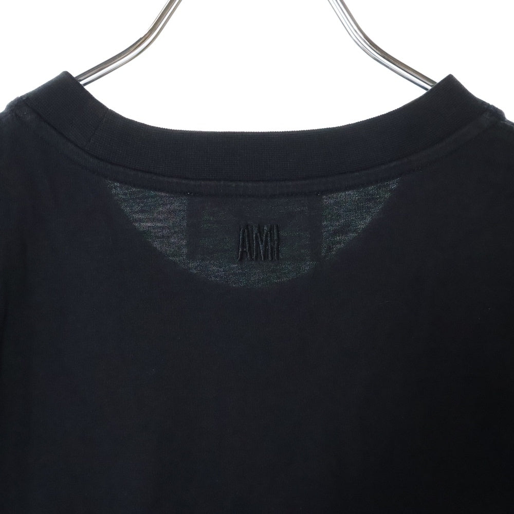 AMI Alexandre Mattiussi(アミアレクサンドルマテュッシ) AMI DE COEUR T-SHIRT ロゴ刺繍 半袖Tシャツ ブラック BFUTS001.724
