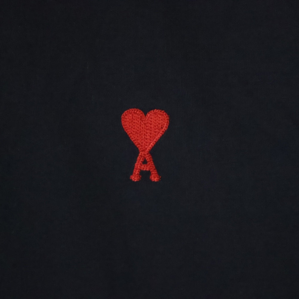 AMI Alexandre Mattiussi(アミアレクサンドルマテュッシ) AMI DE COEUR T-SHIRT ロゴ刺繍 半袖Tシャツ ブラック BFUTS001.724