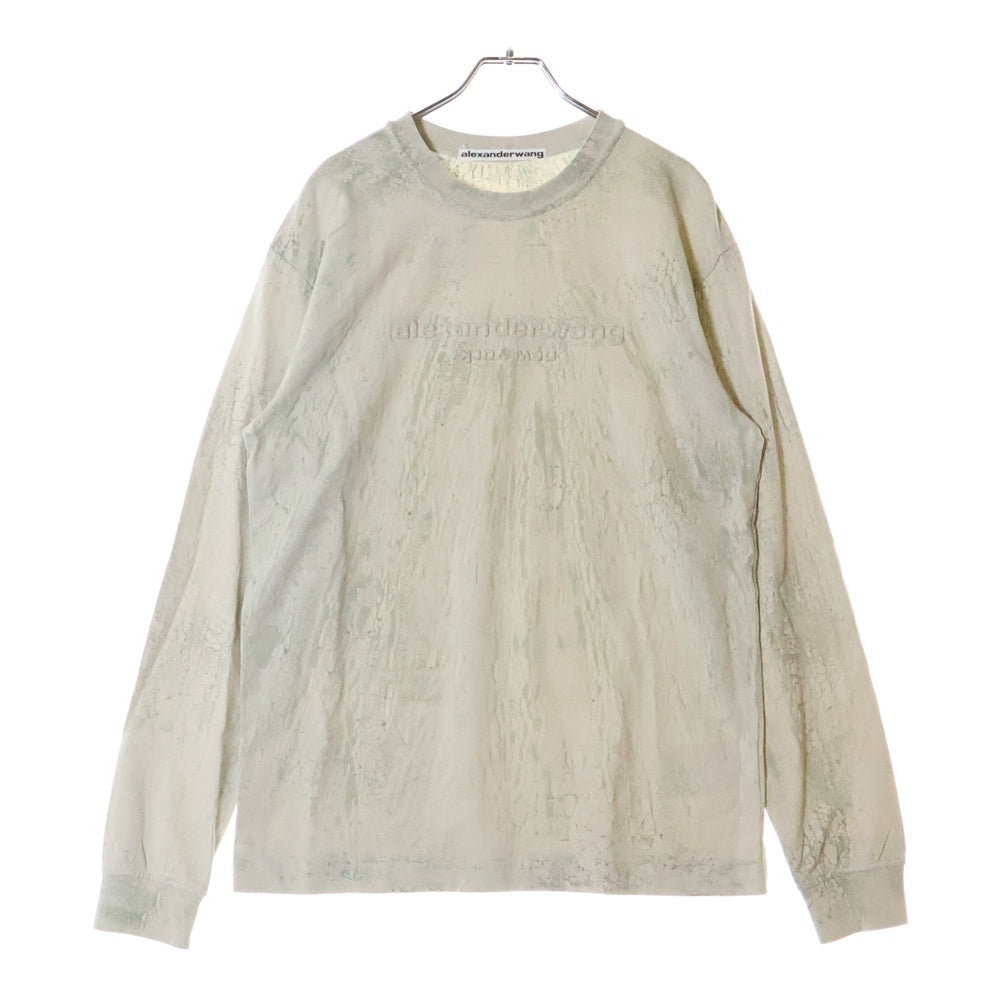 ALEXANDER WANG(アレキサンダーワン) Emboss L/S T-Shirt 長袖Tシャツ ロンT グリーン
