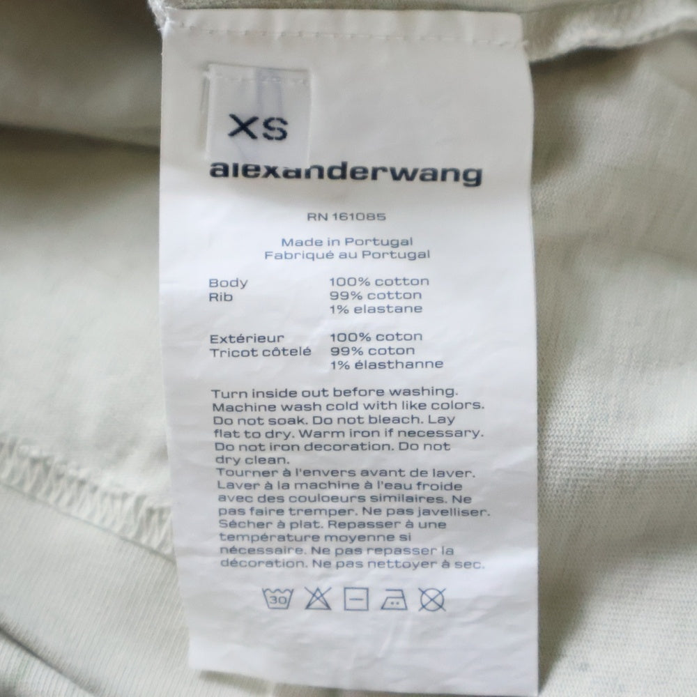 ALEXANDER WANG(アレキサンダーワン) Emboss L/S T-Shirt 長袖Tシャツ ロンT グリーン