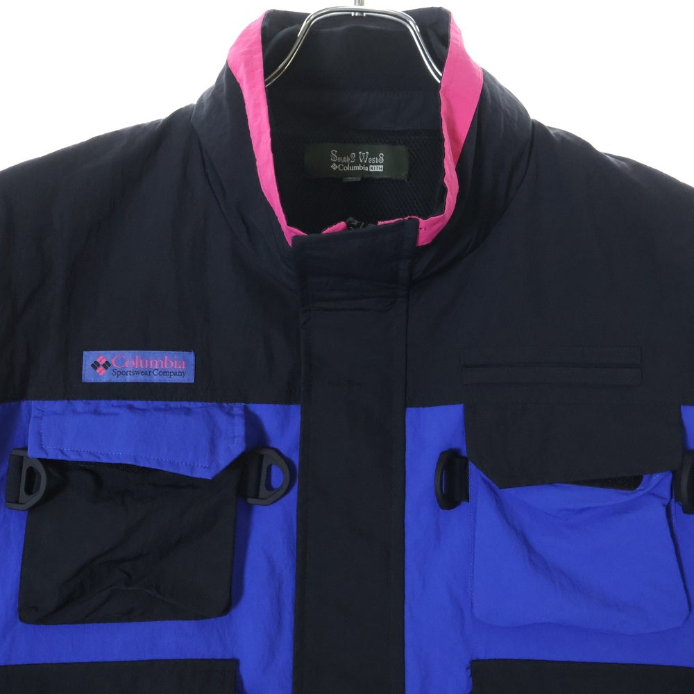 KITH(キス) South2 West8 Columbia Multi Pocket Jacket サウスツーウェストエイト コロンビア マルチポケット ナイロンジャケット ブラック/ブルー KHM010785