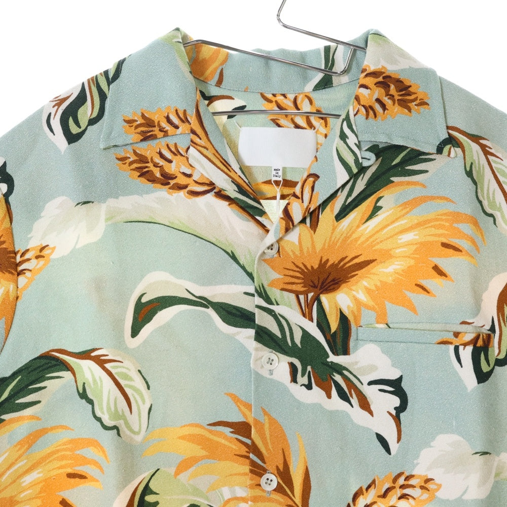 Maison Margiela(メゾンマルジェラ) 23AW Floral Shirt 花柄 リネン半袖シャツ ブルー S67DR0001 S78219