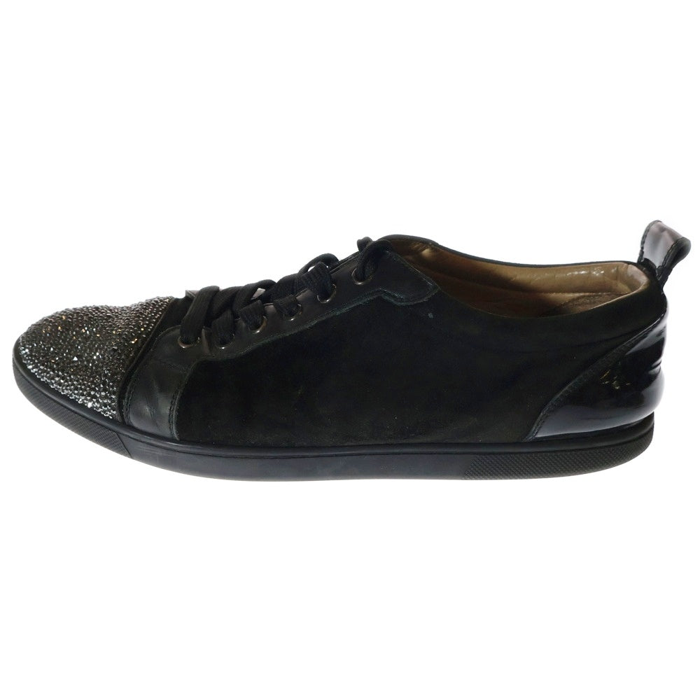 CHRISTIAN LOUBOUTIN(クリスチャンルブタン) スエード スタッド ストーン ローカットスニーカー ブラック