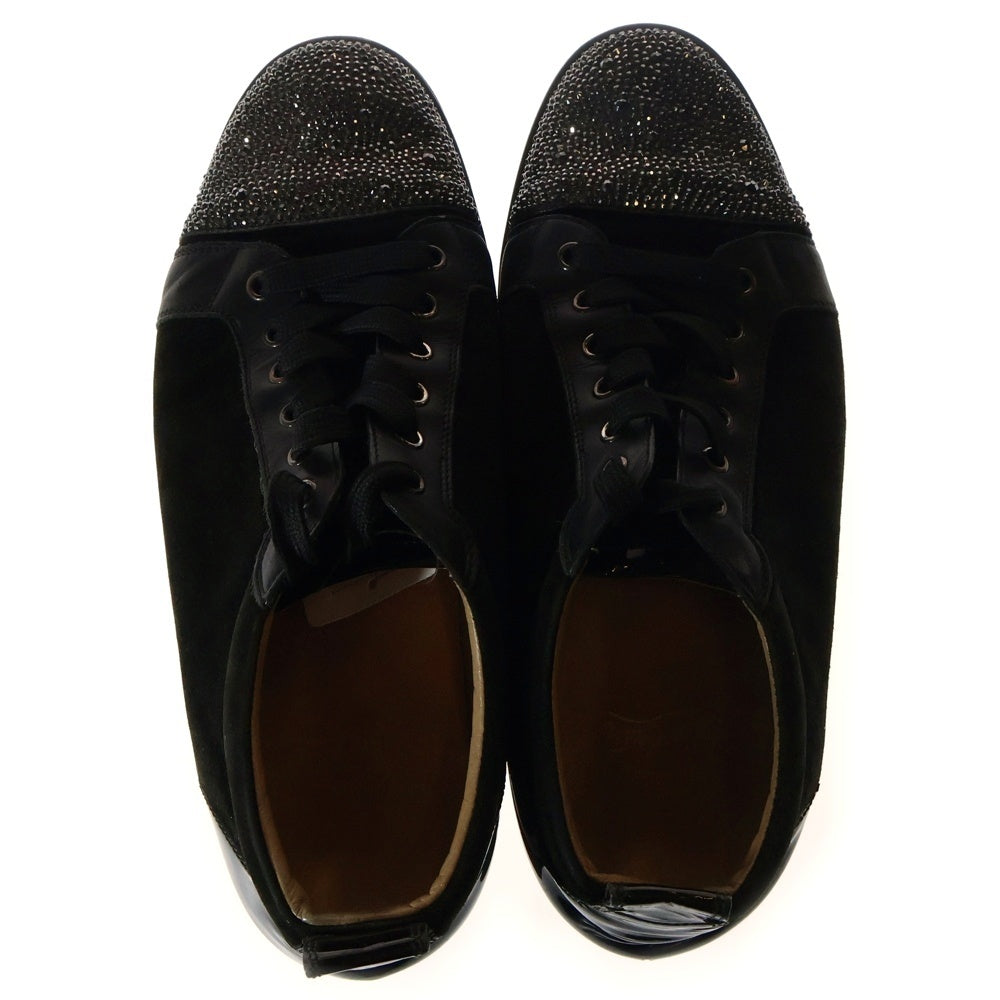 CHRISTIAN LOUBOUTIN(クリスチャンルブタン) スエード スタッド ストーン ローカットスニーカー ブラック