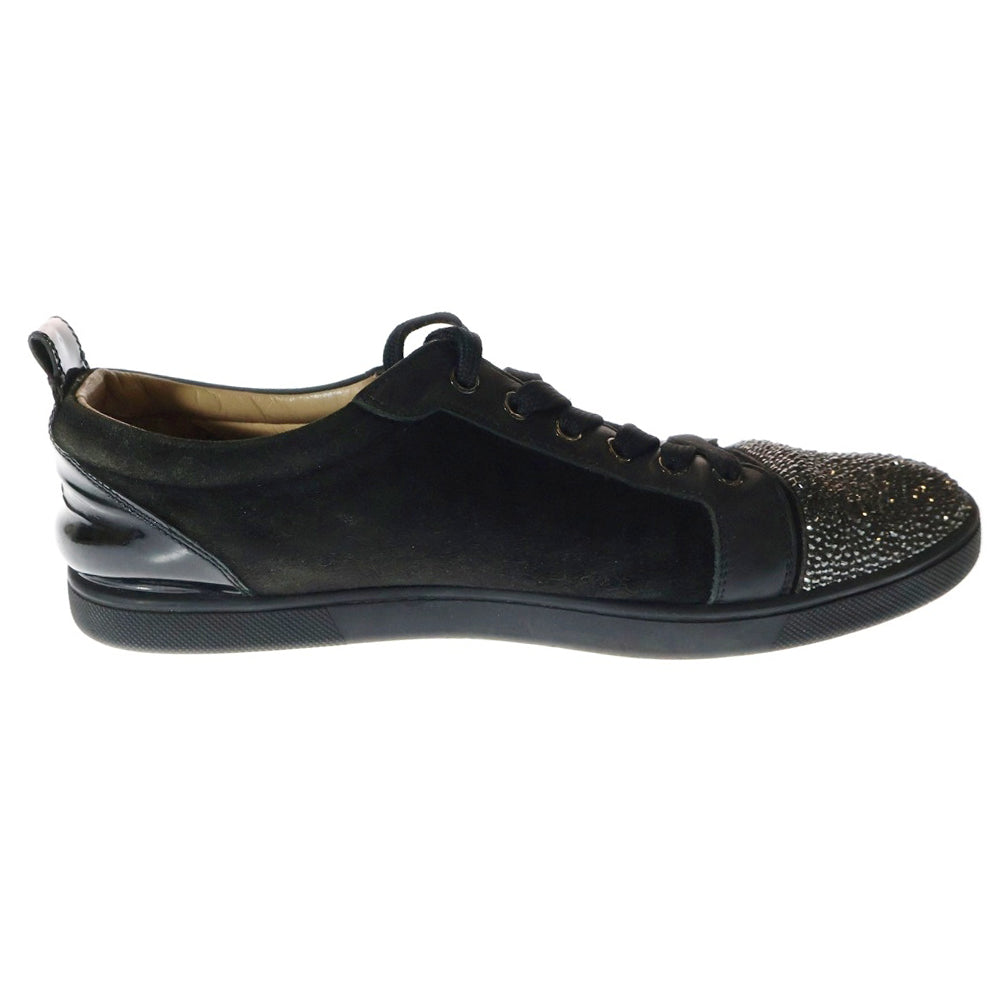 CHRISTIAN LOUBOUTIN(クリスチャンルブタン) スエード スタッド ストーン ローカットスニーカー ブラック