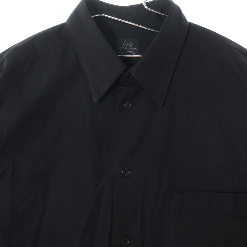 Yohji Yamamoto COSTUME D'HOMME(ヨウジヤマモト コスチュームドオム) SUIT BROAD U-CDH BASIC SHIRT ベーシック コットン 長袖シャツ ブラック HJ-B83-050