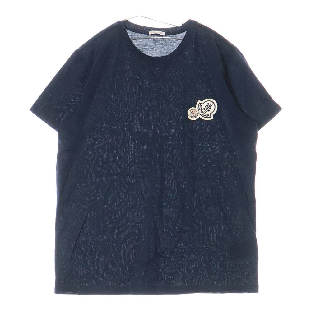 MONCLER(モンクレール) フロントロゴワッペン付き 半袖Tシャツ カットソー ブラック I10918C00058 8390Y