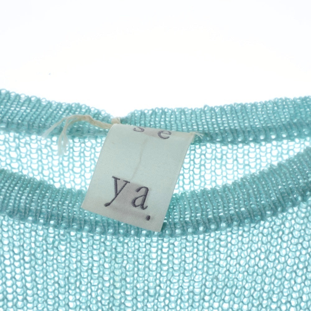 seya.(セヤ) KOMOREBI SWEATER メッシュ クルーネック長袖Tシャツ ロンT カットソー ブルー 23-080-310-9026-1-0