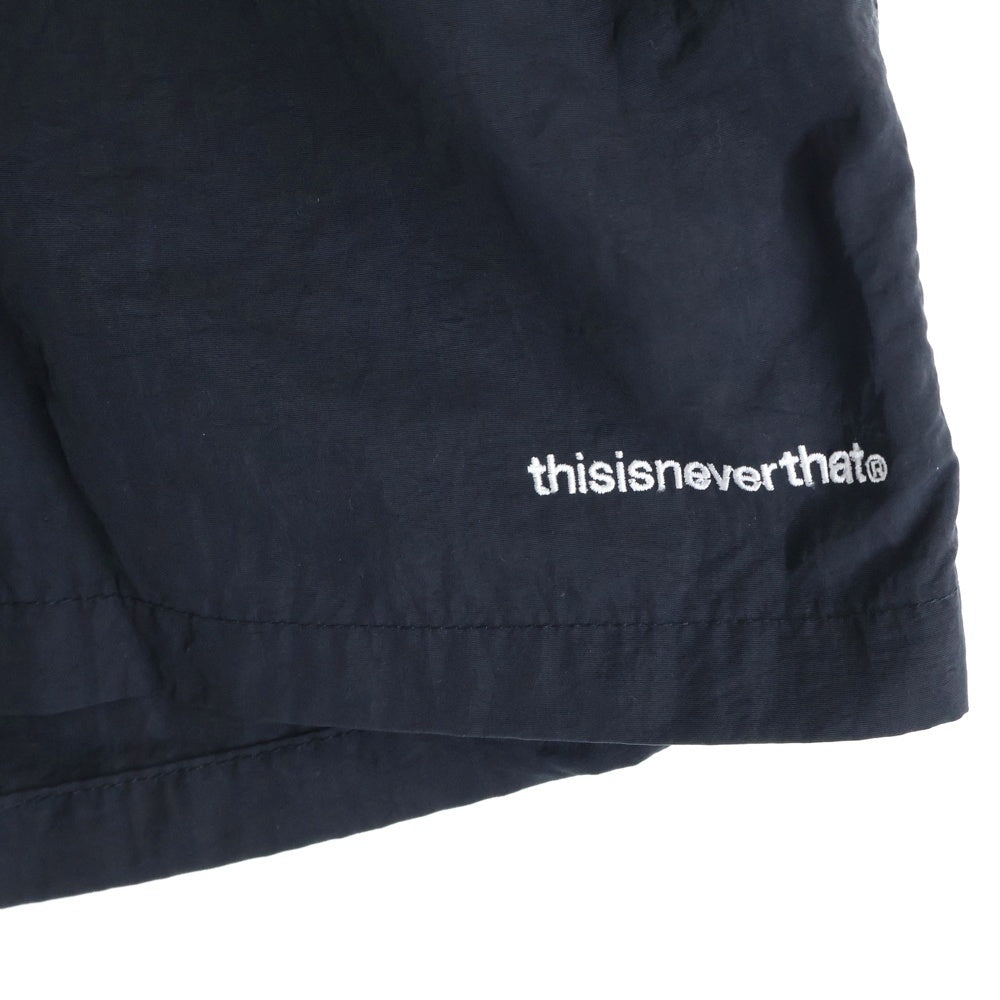 THISISNEVERTHAT(ディスイズネバーザット) 24SS Jogging Short ロゴ刺繍 ナイロンショーツ ハーフパンツ ブラック TN241WSONS04